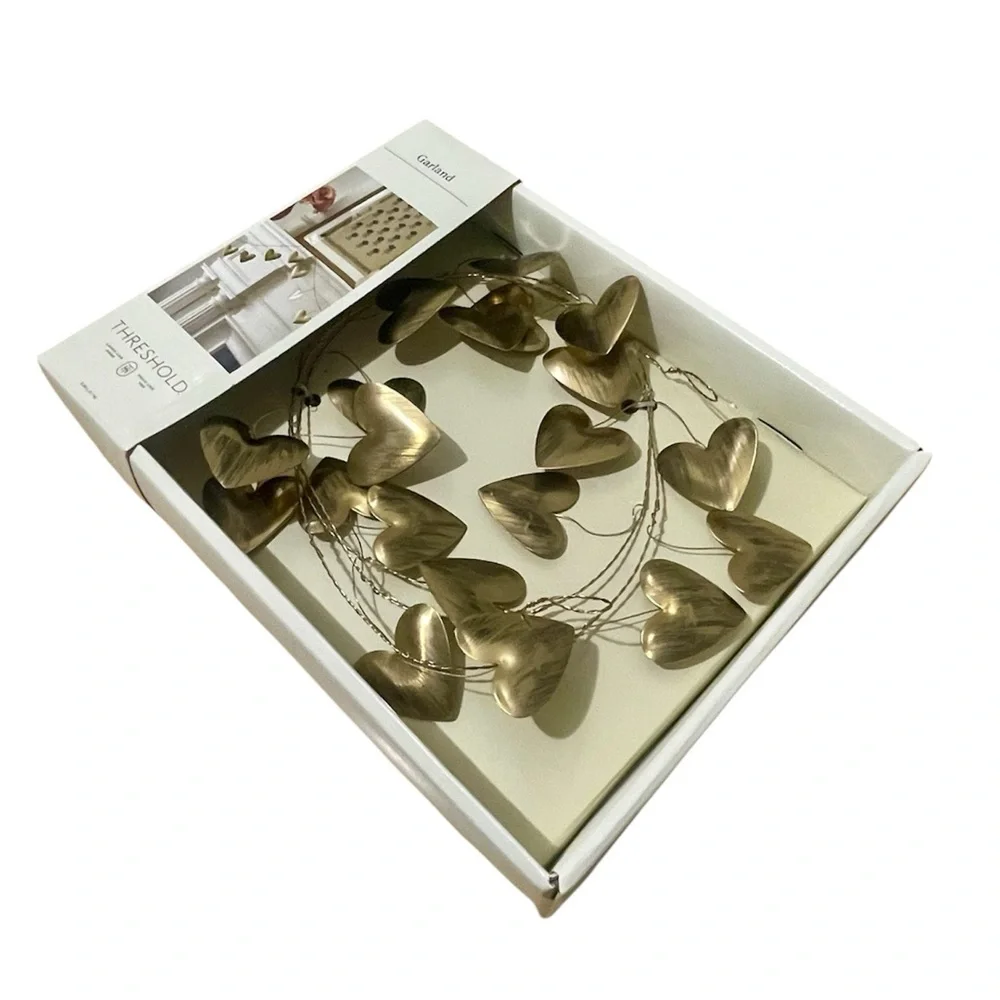 Threshold - Gold Metal Heart Garland